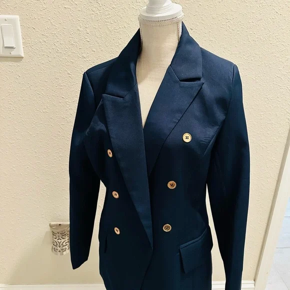 DYROSY Navy Suit with Gold Buttons - Picture 4 of 16